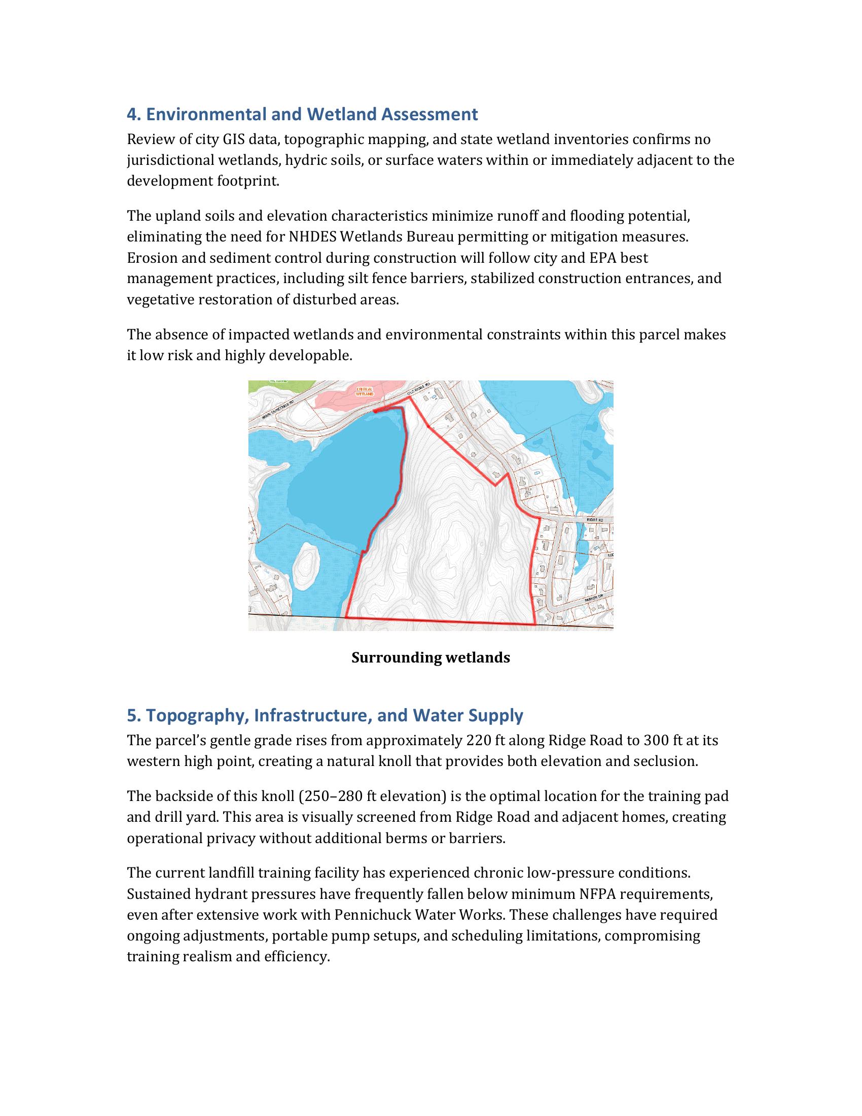 No wetlands on site — surrounding wetlands map confirms the parcel is clean